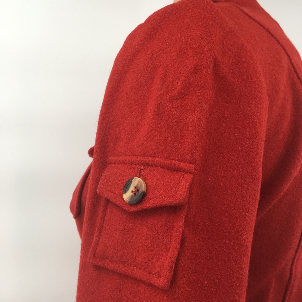 Sundance Red Wool Blend Military Style Jacket Coat - image 8